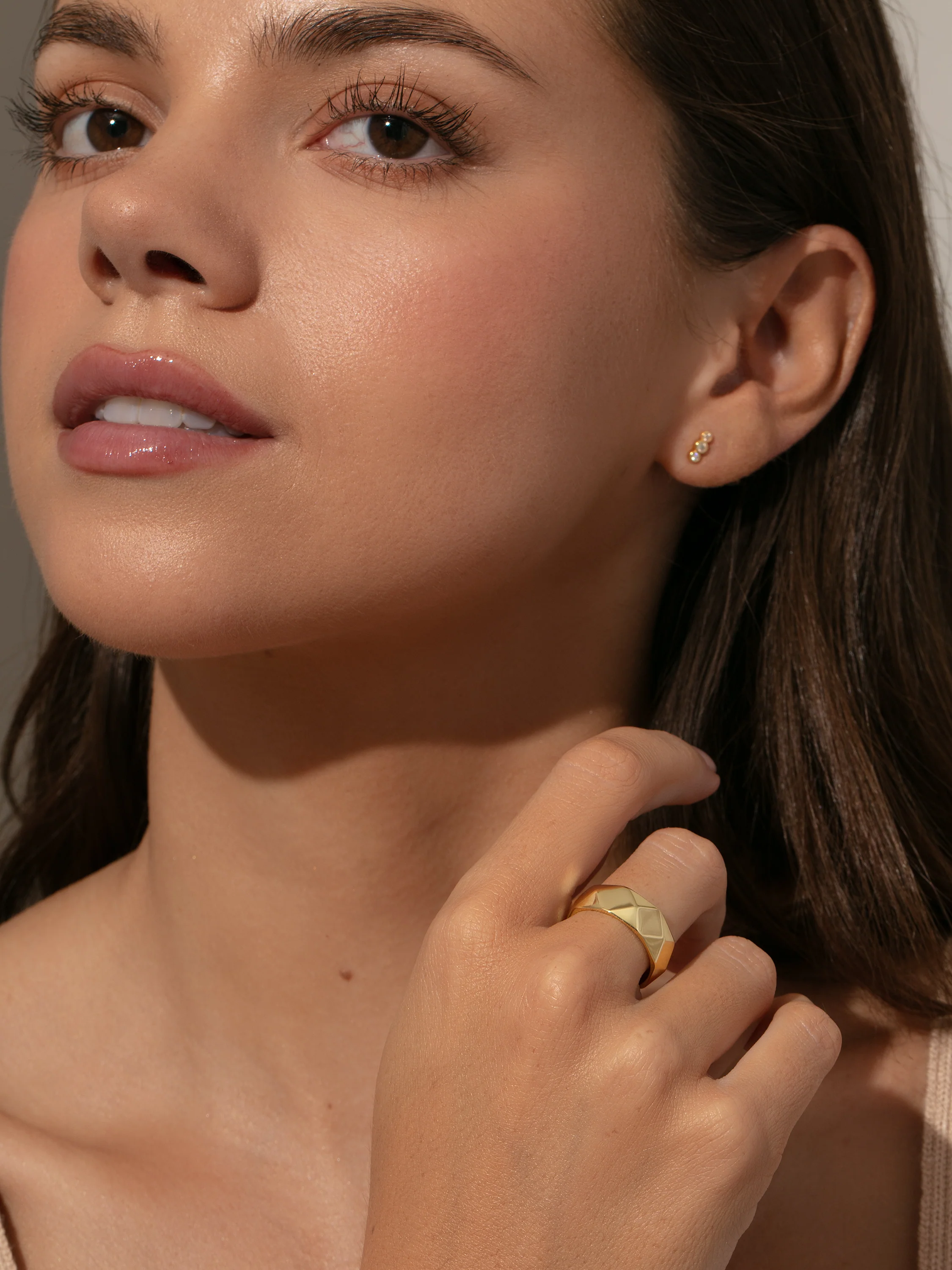 Vermeil Bold Stud Ring - Image 3