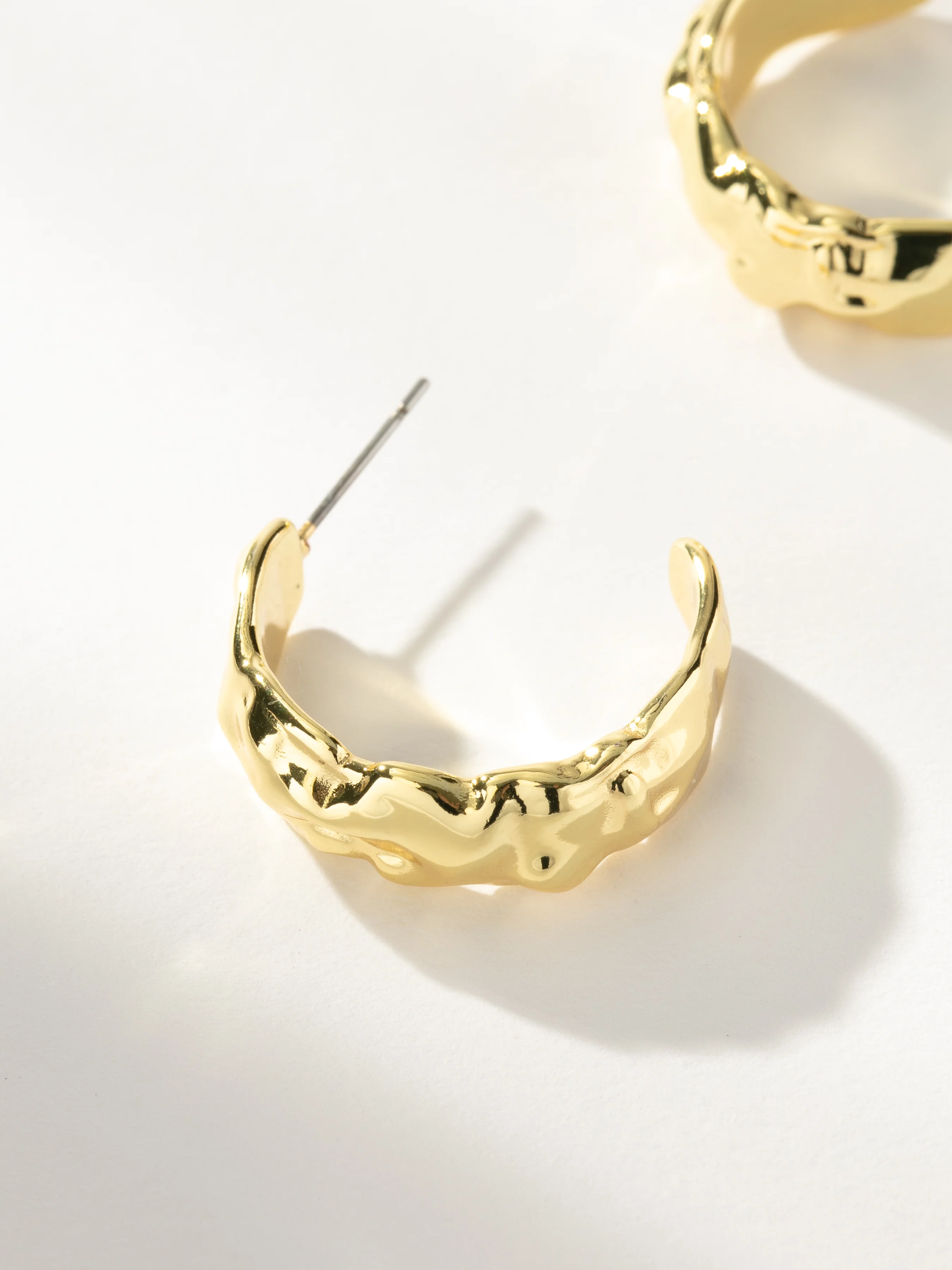 Crushed Hoop Earrings - Image 3