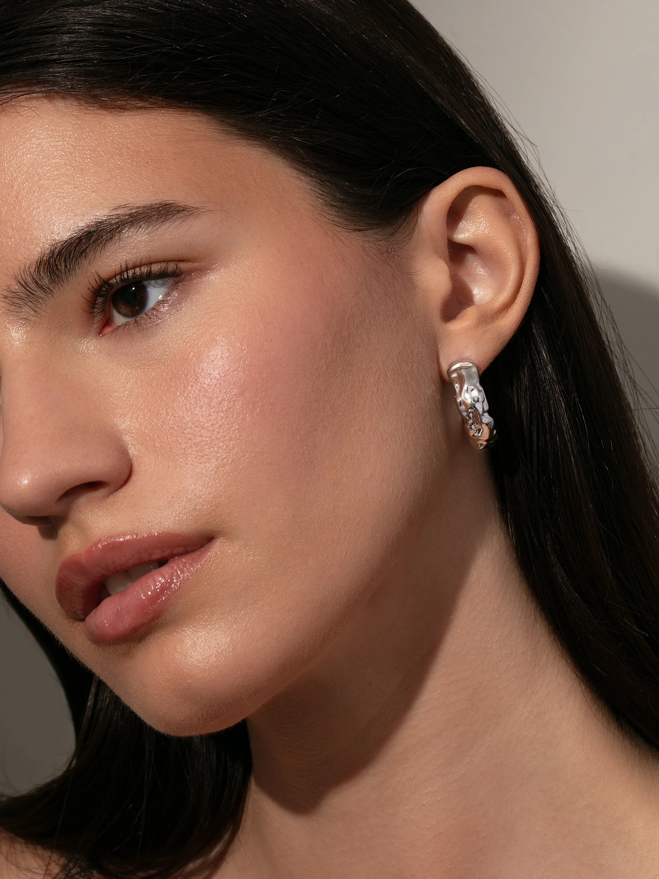 Crushed Hoop Earrings - Image 5