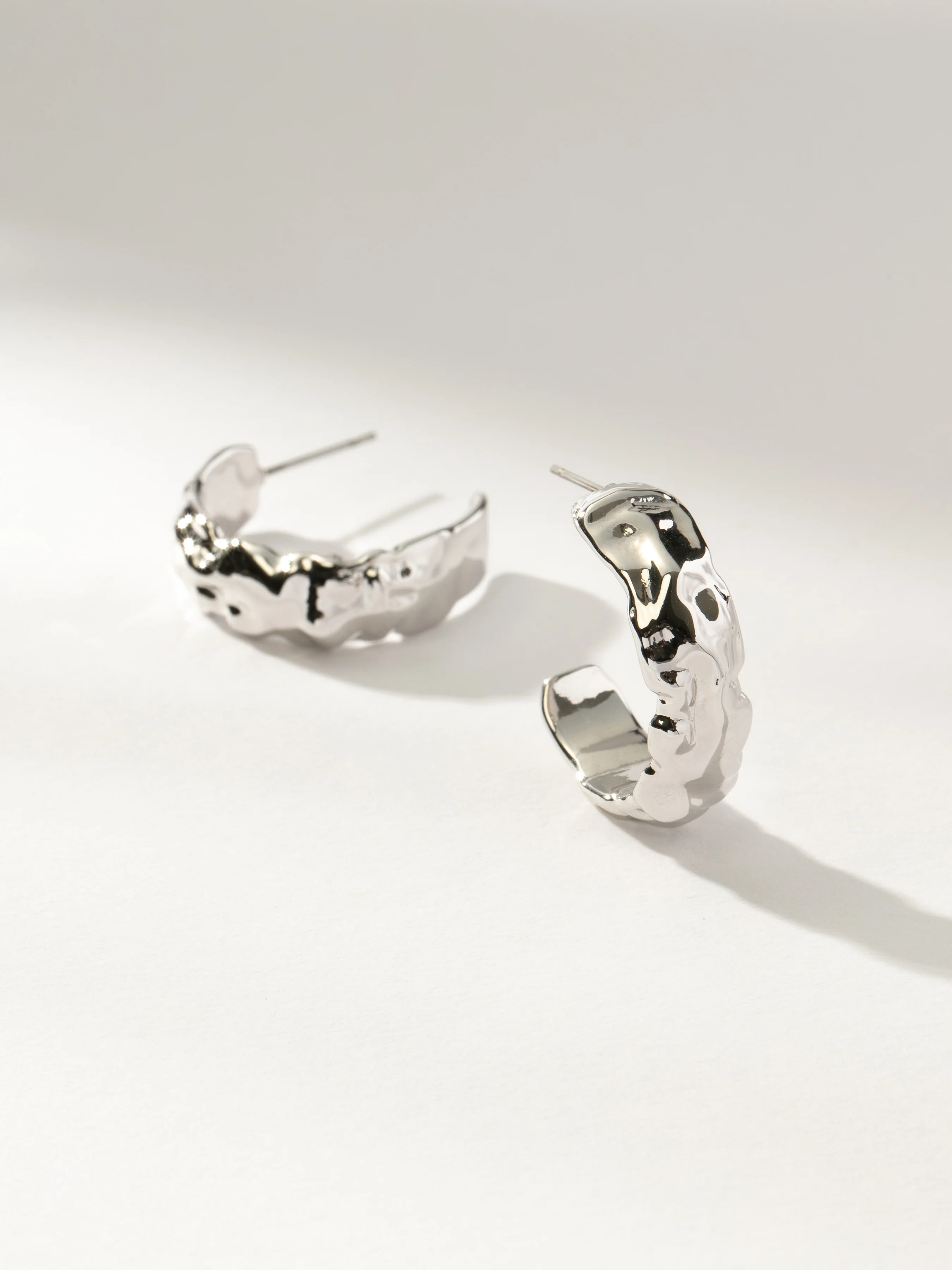 Crushed Hoop Earrings - Image 6