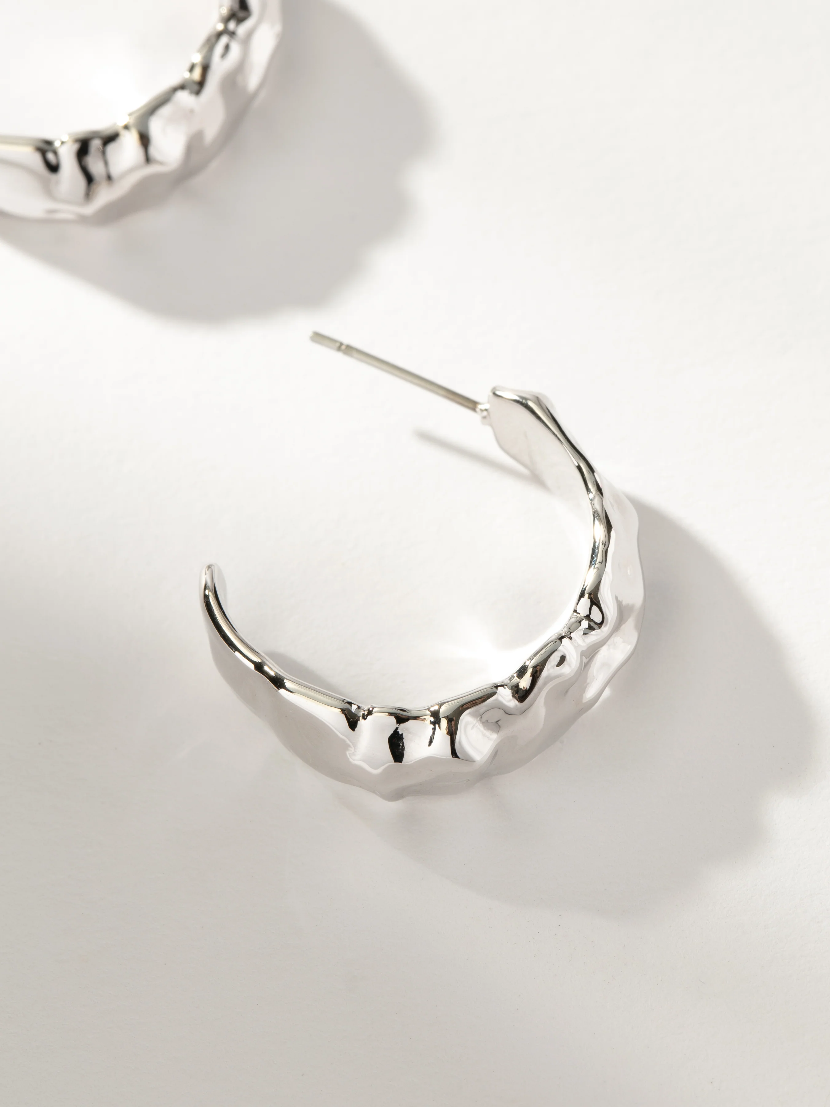 Crushed Hoop Earrings - Image 7