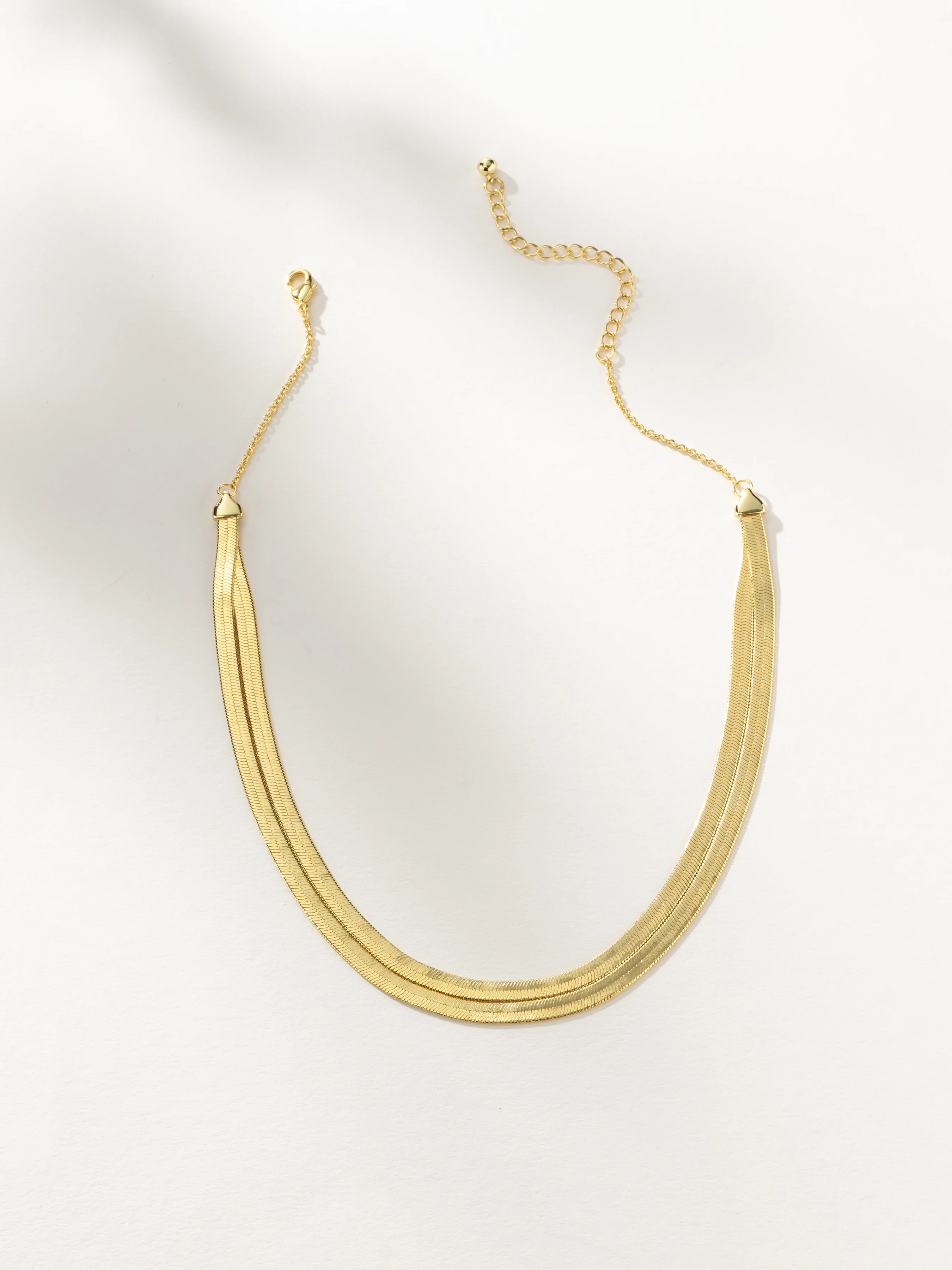 Double Layer Herringbone Chain Necklace - Image 6
