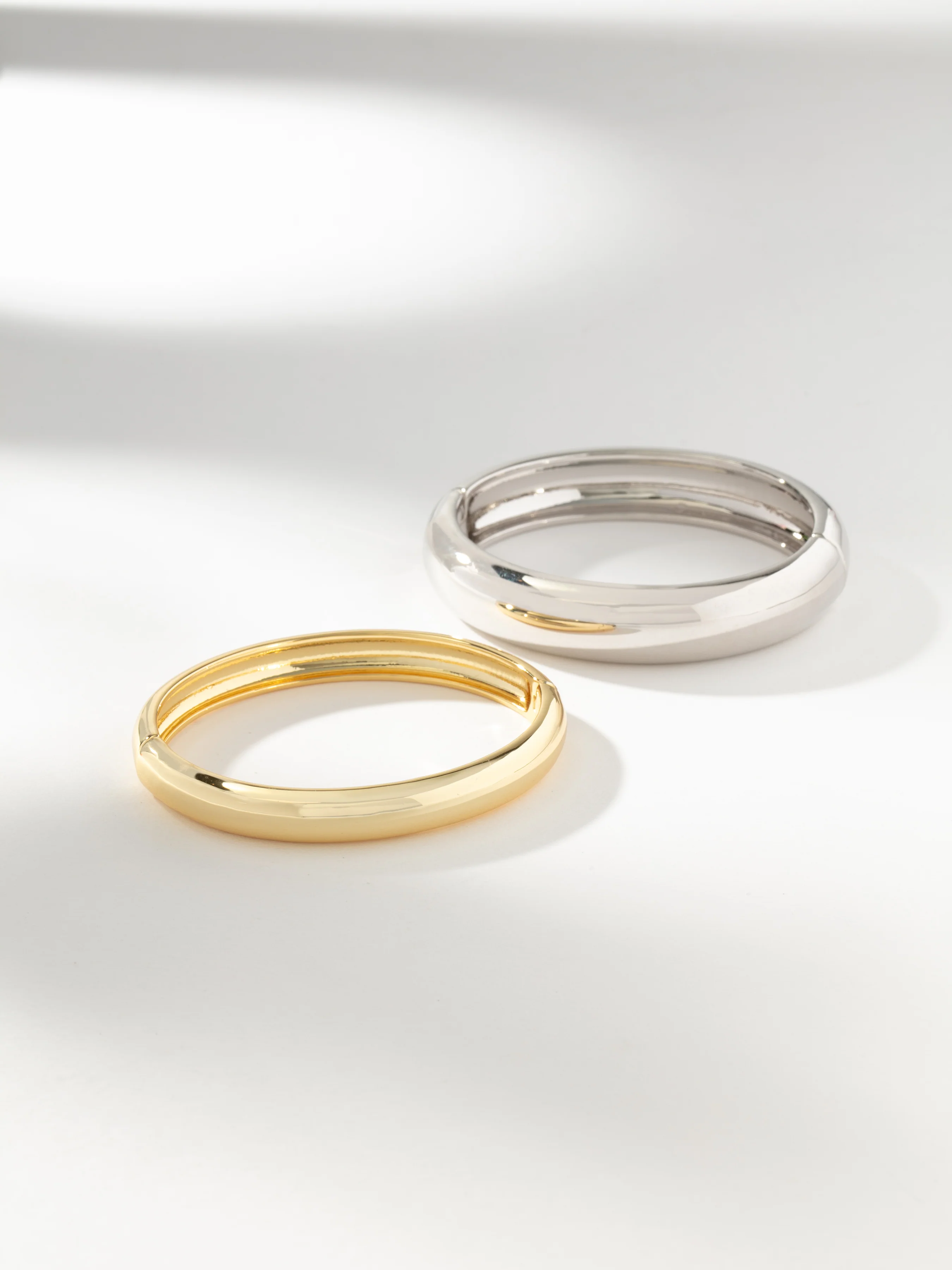 Mixed Metal Bangle Bracelet (Set of 2) - Image 6