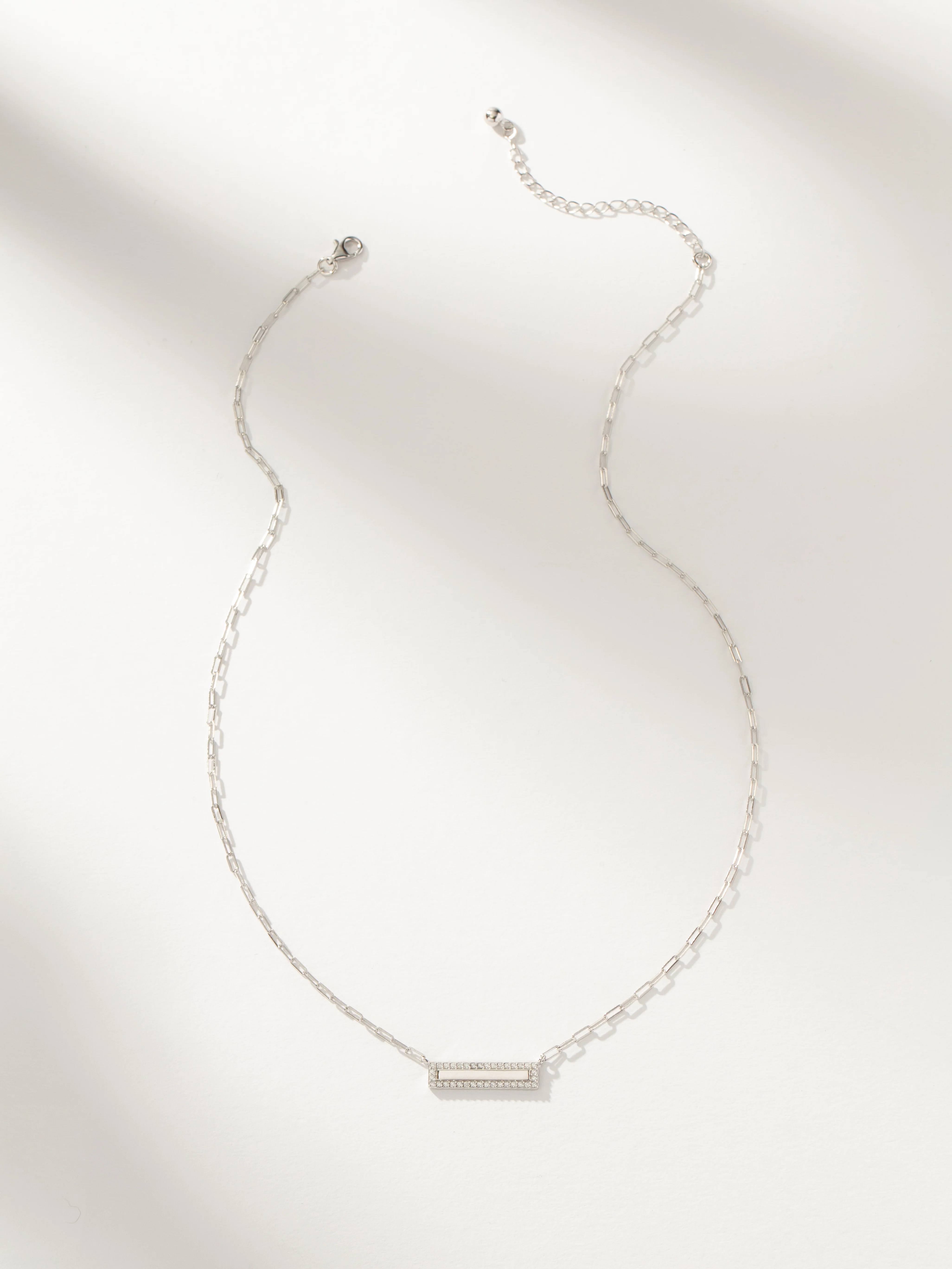 Pavé Bar And Chain Necklace - Image 3