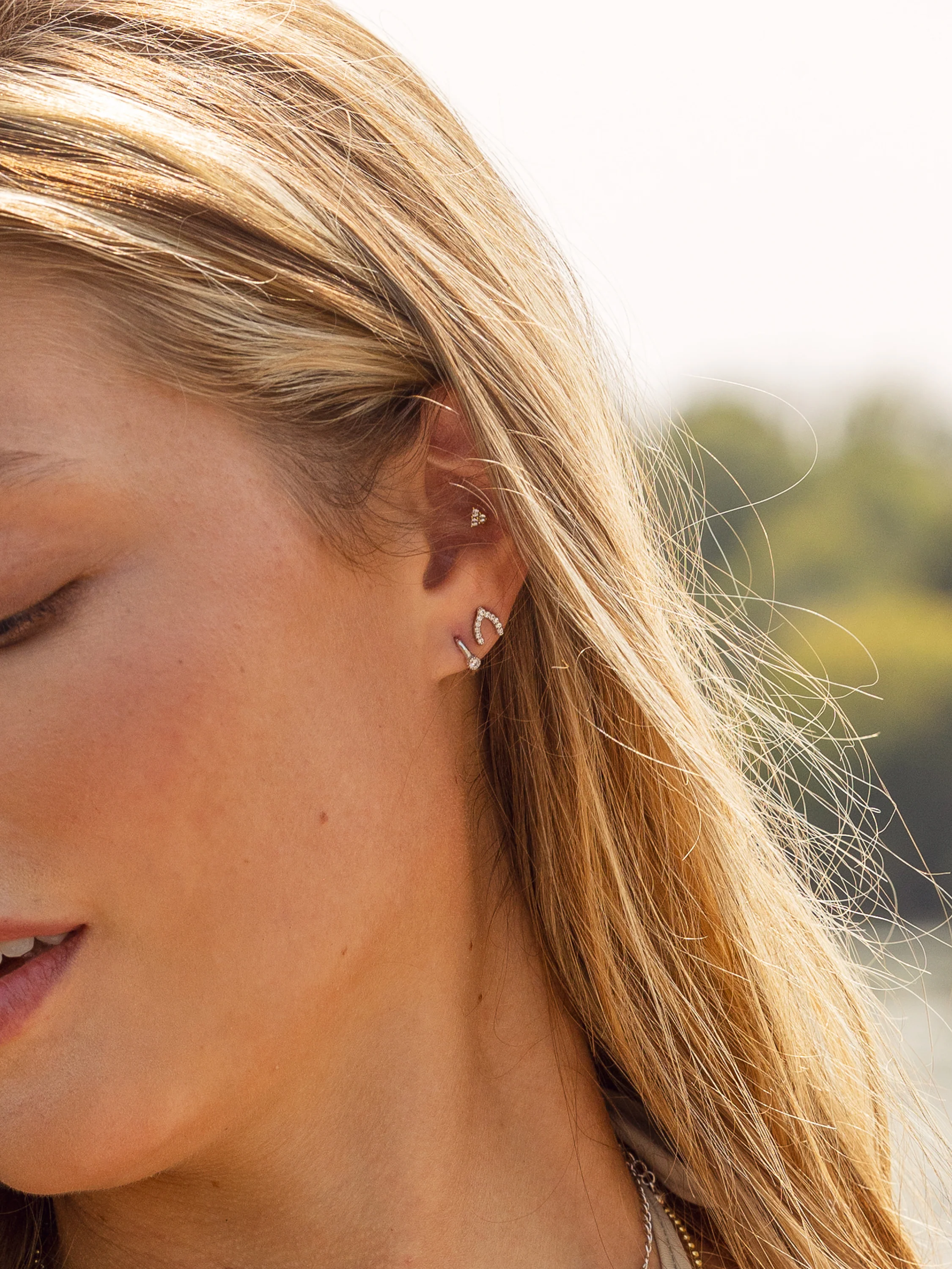 Pavé Wishbone Stud Earrings - Image 3