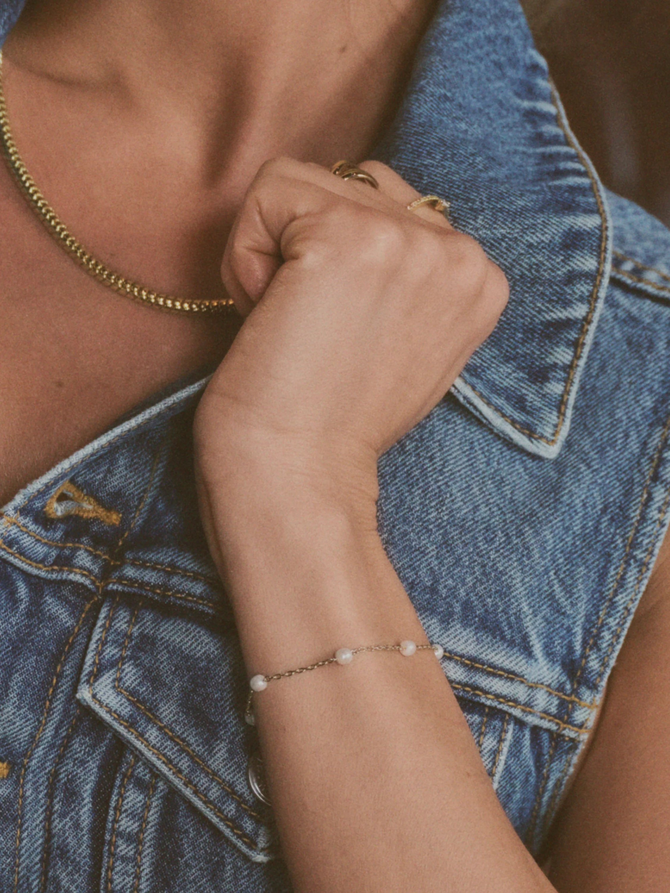 Pearl and Chain Bracelet - Image 3