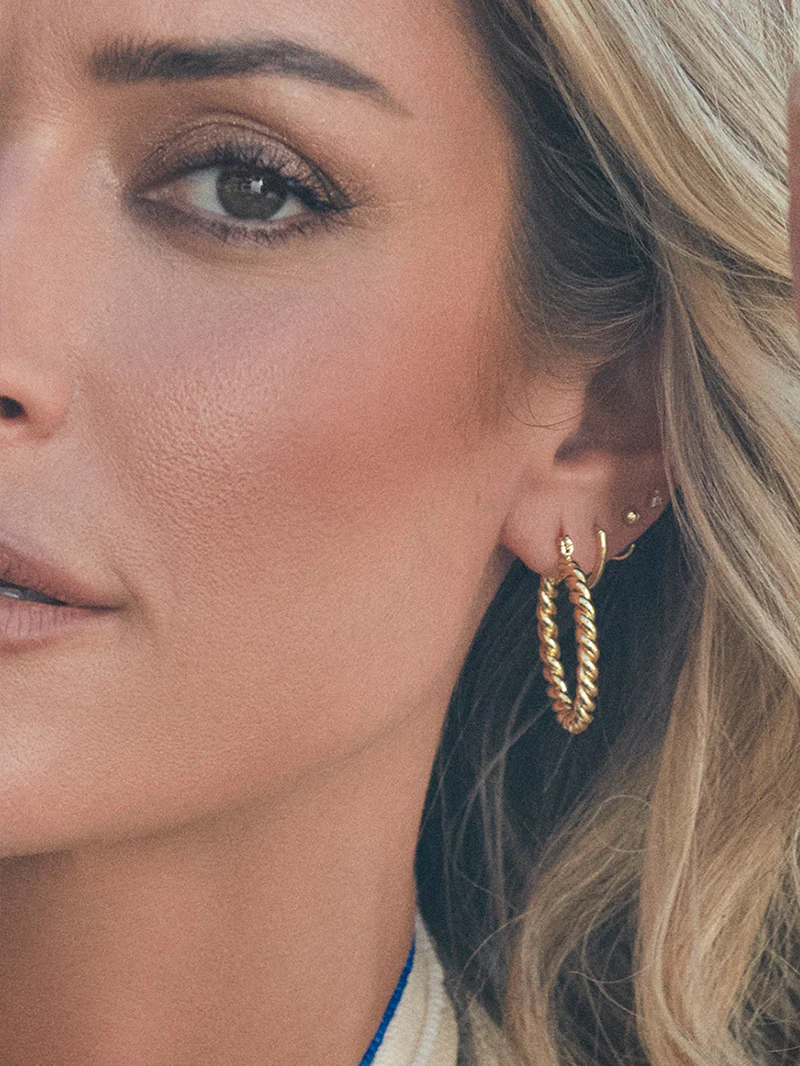 Rope Twist Hoop Earrings - Image 4