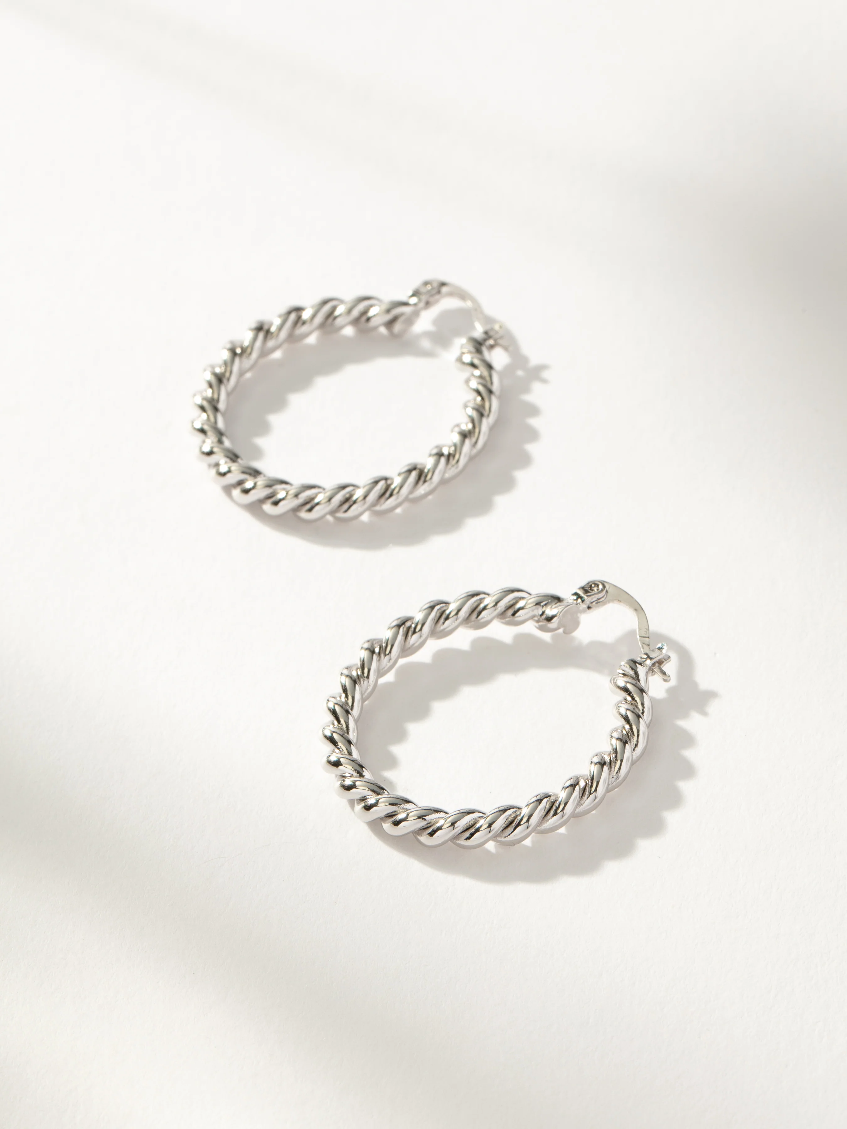 Rope Twist Hoop Earrings - Image 5
