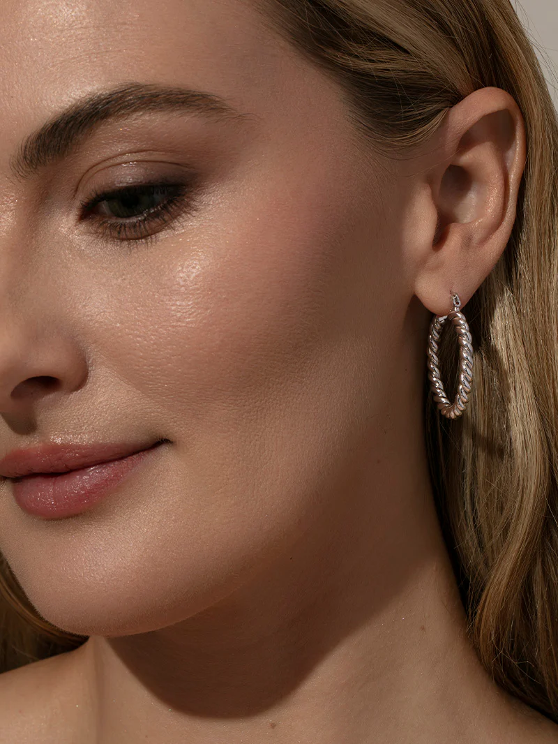 Rope Twist Hoop Earrings - Image 7